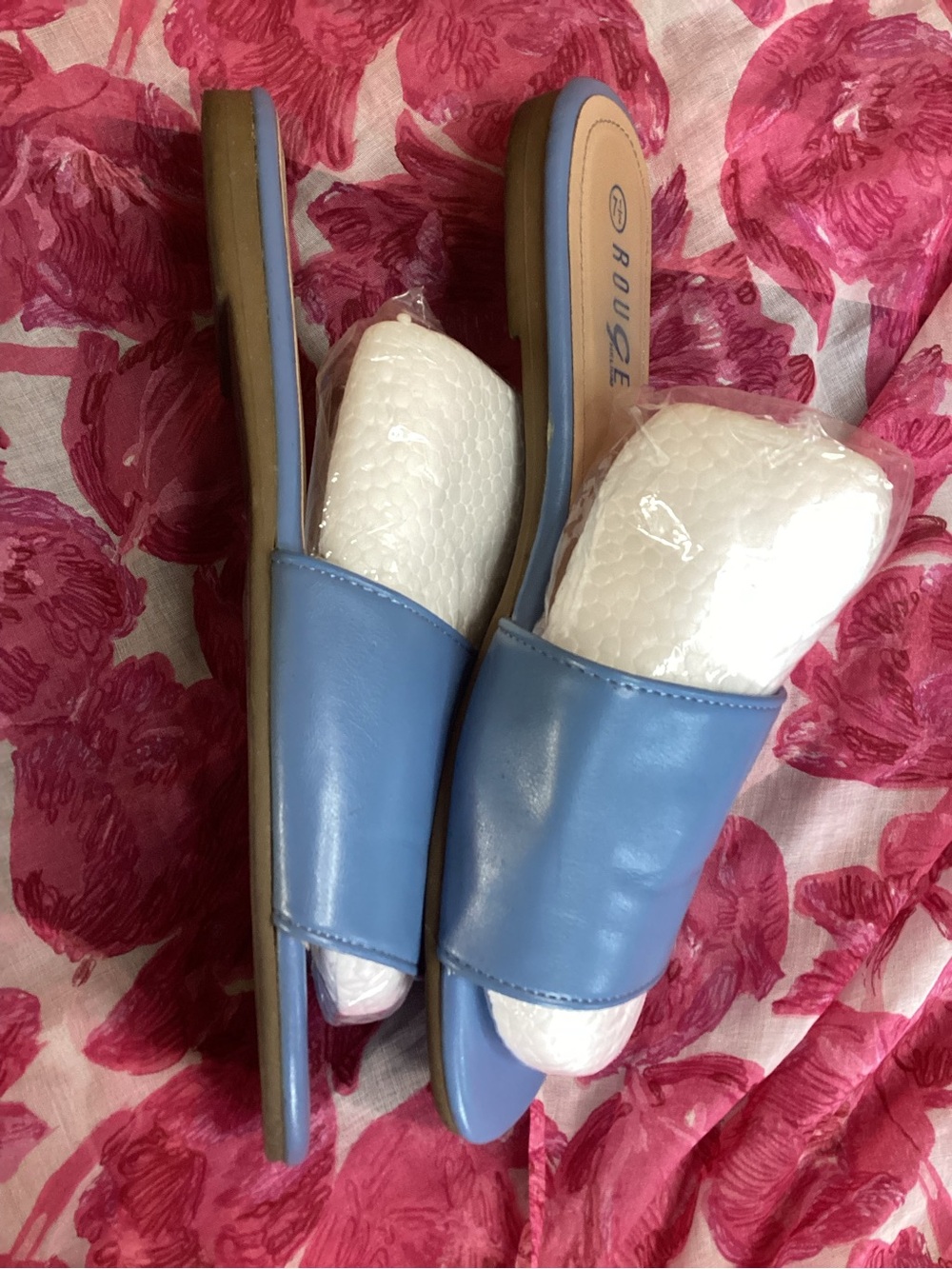 Rouge Helium Blue Slide Sandals 7.5